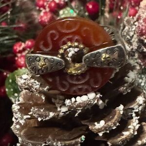 Regal Style Silpada Carnelian, Brads and Silver Ring